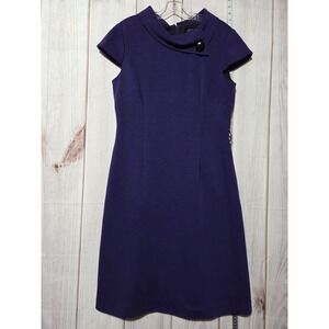 Tahari Purple‎ Career Dress Ladies 10 Sheath Cap Sleeve Elegant Work